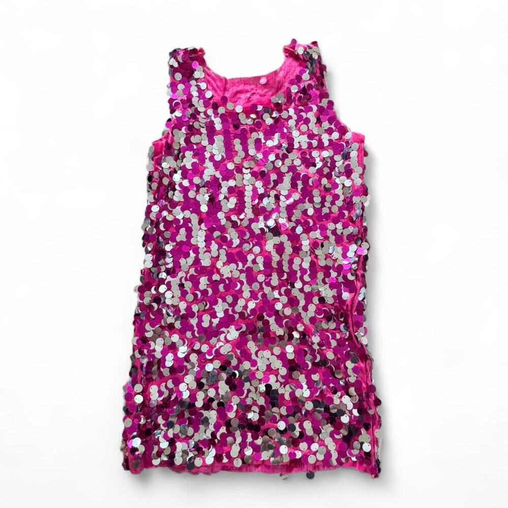 Y2K Living Fiction Pink Sequin Top Bratz Baddie Party Club Vacation Tank S